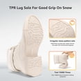 thumbnail image 7 of Women's Fashion Low Heel Warm Booties Winter Ankle Boots Lace-Up Combat Booties Beige White US 6, 7 of 7