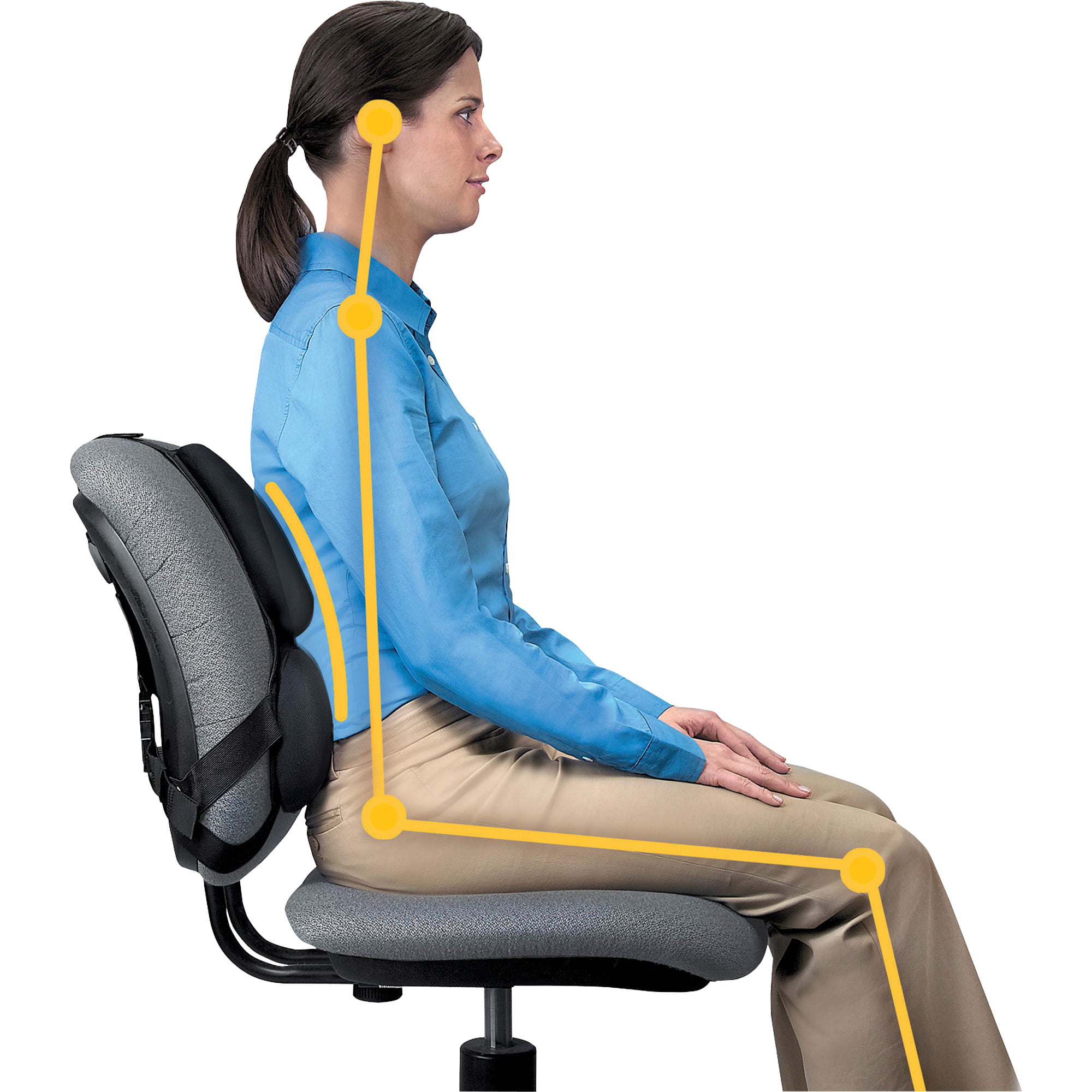 Кресло с поддержками офисное. Fellowes FS-80418. Поддерживающая подушка для кресла Fellowes Pro. Подушка для спины для офисного кресла. Кресло с поддержкой поясницы.