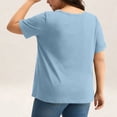 thumbnail image 2 of Lopecy-Sta Plus Size Tops for Women Summer V Neck Short Sleeve Tee Shirts Henley Button Casual Loose Fit Blouse Summer Fshion Tunics, 2 of 9