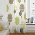 thumbnail image 5 of Abstract Geometric Sheer Curtains 54 Inches Long, Farmhouse Vintage Polka Dot Green Light Filering Curtains, Breathable Simi Curtain Privacy Drapes for Kitchen Bathroom Small Window Treatment, 5 of 9