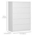 thumbnail image 3 of HOMCOM Commode à 5 Tiroirs, Commode Moderne pour Chambre, Blanc, 3 of 10