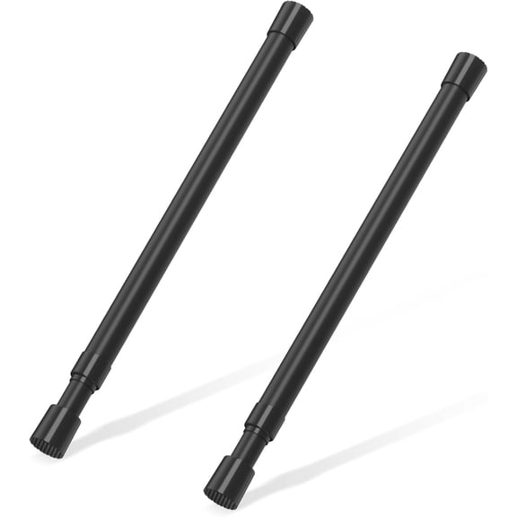 2 Pack Small Tension Rods 12-20 Inch Adjustable Spring Curtain Rods for Closet Cabinet Cupboard Drawers, Black