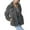Blue, variant on RYRJJ Womens Sherpa Fleece Jackets Button Down Fuzzy Warm Winter Coats Lapel Long Sleeve Jacket Outwear with Pockets(Black,S)
