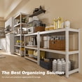thumbnail image 4 of VDEVY 5 Tier 24" W x 16" D x 60" H Storage Shelves White Metal Garage Shelving 1500LBS White Pantry Shelves Industrial Heavy Duty Shelving Adjustable Utility Rack for Garage Office Pantry, 4 of 11