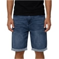 thumbnail image 2 of Migroa Mens Baggy Jeans Shorts Relaxed Fit Jorts Wide Leg Streetwear Stretch Loose Fit Denim Shorts Below Knee with Hammer Loop Navy 2Xl, 2 of 5