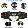 thumbnail image 3 of Headlamp, Ultra Lightweight 1200 Lumens Rechargeable Headlamp with White and Red Light, 2 Pack Waterproof Motion Sensor Headlamp, 8 Modes for Outdoor, 3 of 3