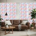 thumbnail image 2 of Ambesonne Cartoon Window Curtains, Cartoon Bear and Bunny Art, Each 28" W x 63" L, Pale Pink Blue Rose, 2 of 5