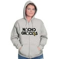 thumbnail image 4 of Nacho Gracias Foodie Food Lover Gym Unisex Fleece Graphic Zip Up Hoodie Brisco Brands 2X, 4 of 5