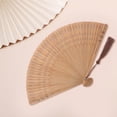 thumbnail image 4 of OFFIGAM Bamboo Vintage Fan Handheld Foldable Brown Fan for Women Ladies Dancing Performance Gift 12.5*7 inch, 4 of 5