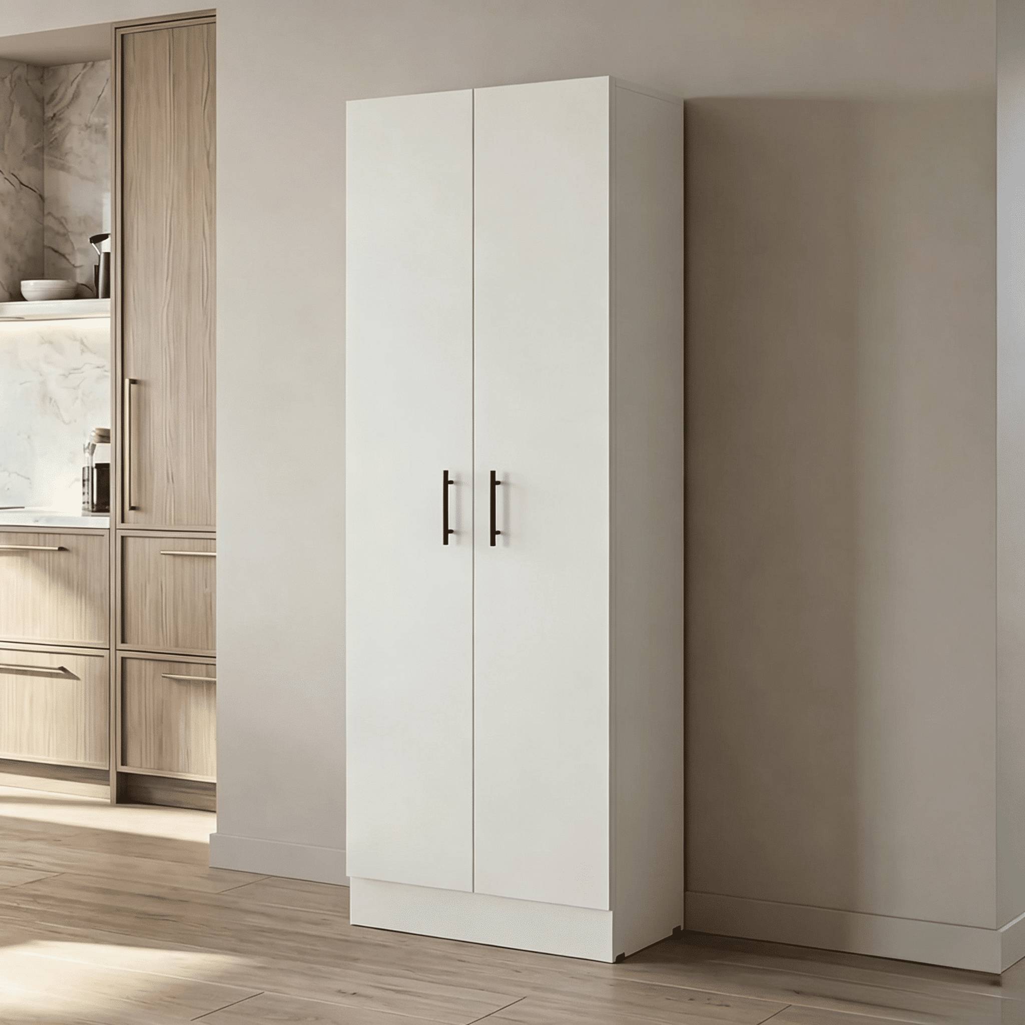 Pantry Cabinet, 5-Shelf Storage Organizer Bookcase for Living Room & Home Office
