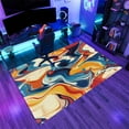 thumbnail image 3 of Abstract Colorful Swirls Rug 5x7 Area Rugs Retro Multicolor Waves Rugs Soft Non Slip Washable Non Shedding Indoor Carpet for Living Room Bedroom Home Entrance Foyer Decor, 3 of 7