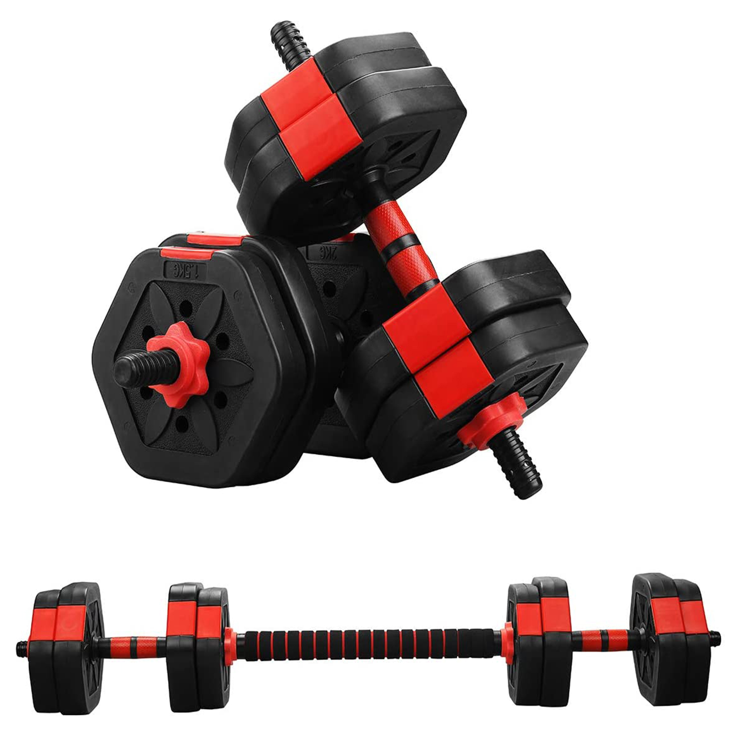 Ainfox 2 in 1 Adjustable Dumbbell Set 22/33/44/66/88Lbs, Gym Workout
