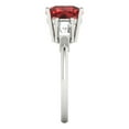 thumbnail image 3 of Clara Pucci 14K White Gold 3ct Garnet Three-Stone Ring for Women, 3 of 7