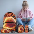 thumbnail image 2 of Bulopur Sporty Boys 17 Inch School Backpack, 4 in 1 Fire Basketball Print Bookbag with Lunch Bag, Water Bottle Holder and Pencil Case for Kids, 2 of 8