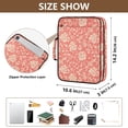 thumbnail image 3 of Haosy Accordion File Organizer Zipper Binder 500 Sheet 6-Tab Expanding File Folder Multi-Pocket 1.2 Inch 3 Ring Elegant Coral Flower Plant, 3 of 7