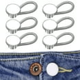 thumbnail image 1 of Botón extensor de cintura de metal elástico, 10 piezas Botón extensor de cintura de pantalones, prácticos extensores de cuello blanco para camisas de vestir Pantalones Abrigos Pantalones, 1 of 7