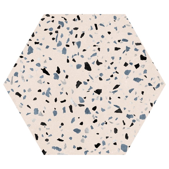 Kallisto Bisque Pink 8-in. x 9-in. Hexagon Terrazzo Matte Porcelain Wall & Floor Tile