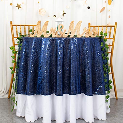 Round Sequin Tablecloth 72 Navy Blue Sparkle Ds Table Cloth Outdoor Indoor Glitter Decorative Shimmer Cover Overlay For Baby Bridal Shower Decorati Com Round Sequin Tablecloth 72 Navy, 72 Round Tablecloth Blue