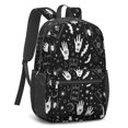 thumbnail image 2 of Hand and Bat Gothic Pattern 17" School Backpacks for Teens,Waterproof Oxford Fabric,S-Shape Padded Straps for School,Travel,Hiking,Camping, 2 of 6