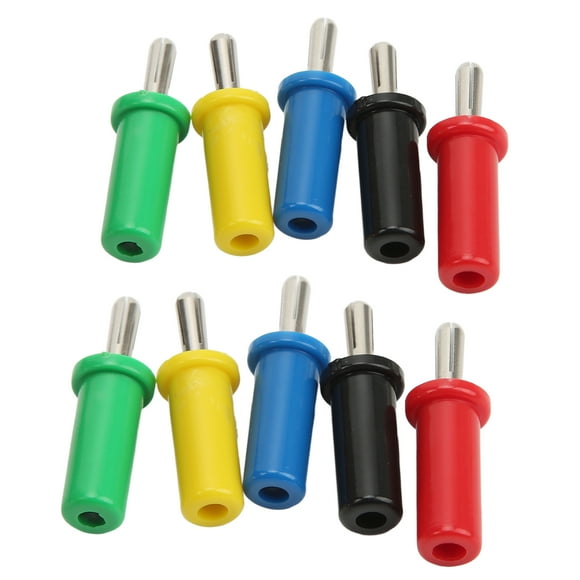 Rdeghly 10pcs Banana Plug Connector Cross Slot Welded Banana Plug Stackable Connector For Security Accessories,Banana Plug Connector,Stackable Connector