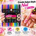 thumbnail image 3 of 12Pcs 24 Colors Dual-End Nail Art Pens Set, Precision Tip Nail Painting Pens for Drawing & Detailing, Portable & Travel-Friendly DIY Manicure Tool, Gift for Women, 15ml Each, 3 of 8