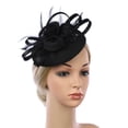 thumbnail image 4 of MSJUHEG Tea Party Hats,Feather Hair Clip,Feather Headpiece,Church Hats,Fascinators Hats,Elegant Hat Strap Flower Hat Hair Clip Headband Accessory Black One Size, 4 of 6