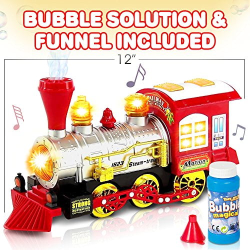 bubble blowing toy train