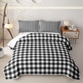 thumbnail image 2 of Erosebridal Black White Buffalo Check Quilt Full,Retro Plaid Modern Full Bedspread Sets For Girls,3-Piece, 2 of 7