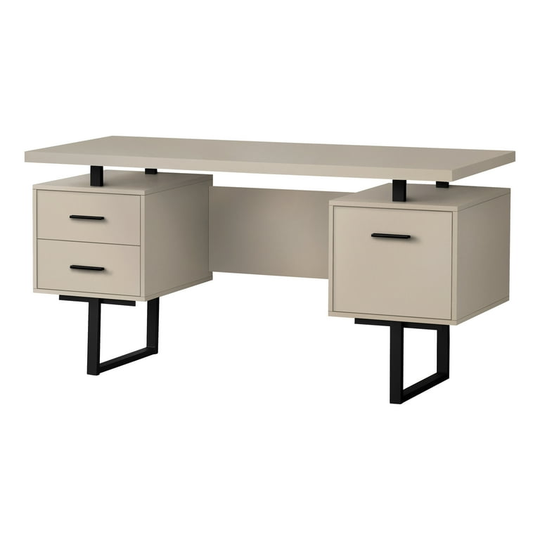 Monarch Specialties Computer Desk Home Office Laptop Storage Drawers 60 L Work Beige Laminate