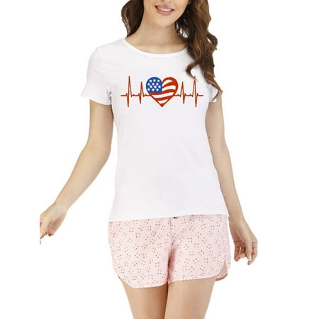 

Grianlook Women Lounge Sleeveless Tank Top+Shorts Nightwear With Pocket Short Sleeve T-Shirt And Shorts Homewear Summer Side Slit 2 Pieces Pjs Sets