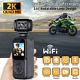 thumbnail image 2 of Cámara de Bolsillo 2K, Deportiva, Giratoria A 270°, con Control WiFi, Grabadora de Video para Ciclismo Al Aire Libre., 2 of 7