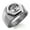 Silver, variant on Stainless Steel Tree of Life Engraved Hexagon Crest Flat Top Biker Style Polished Ring
