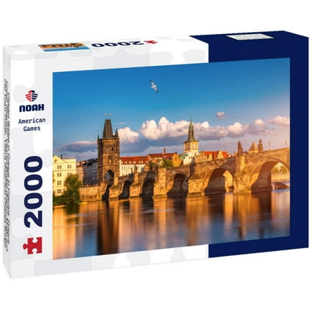Charles Bridge in Prague in Czechia. Prague, Czech Republic. Charles Bridge (Karluv Most) and Old Town Tower. Vltava River and Charles Bridge 2000pc Puzzle