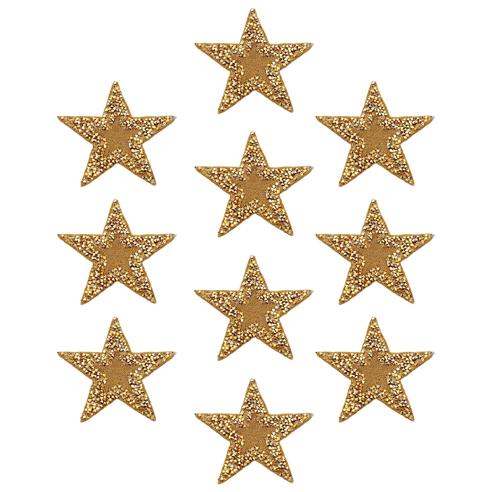 18Pcs Iron On Star Patches Adhesive Crystal Rhinestone Patch Bling  Pentagram Appliques Diy For Clothing Jeans Repair Decoration