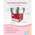 thumbnail image 2 of KFFKFF Electric Cotton Candy Machine, 1000W Commercial Floss Maker with 20.5 in Stainless Steel Bowl, Sugar Scoop, and Storage Drawer, Ideal for Home Use, Kids' Parties, and Family Gatherings, Red, 2 of 9