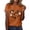 Z33-Orange, variant on Women Graphic T-Shirt, Ladies Crew Neck Blouse, Tiny Ghost Skull Print Autumn Daily Wear