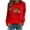 Red, variant on LEAVINGSUO Fall Clothes Womens Tops Long Sleeve Fashion Women Comfortable Casual Squash Letter Printed Pullover Round-Neck Long Sleeve T-Shirt Blouse Tops Army Green XL