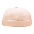 thumbnail image 2 of FNGZ 1 Pc Hat, Beige Baseball Caps, Men Women Hat Cap Casual Docker Sailor Mechanic Brimless Solid Color Hat, 2 of 2