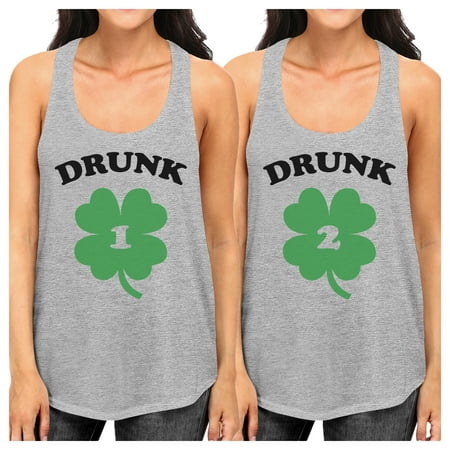 Drunk1 Drunk2 Best Friend Matching Tanks Gifts For St Patricks (Spongebob Patrick Best Friend Shirts)