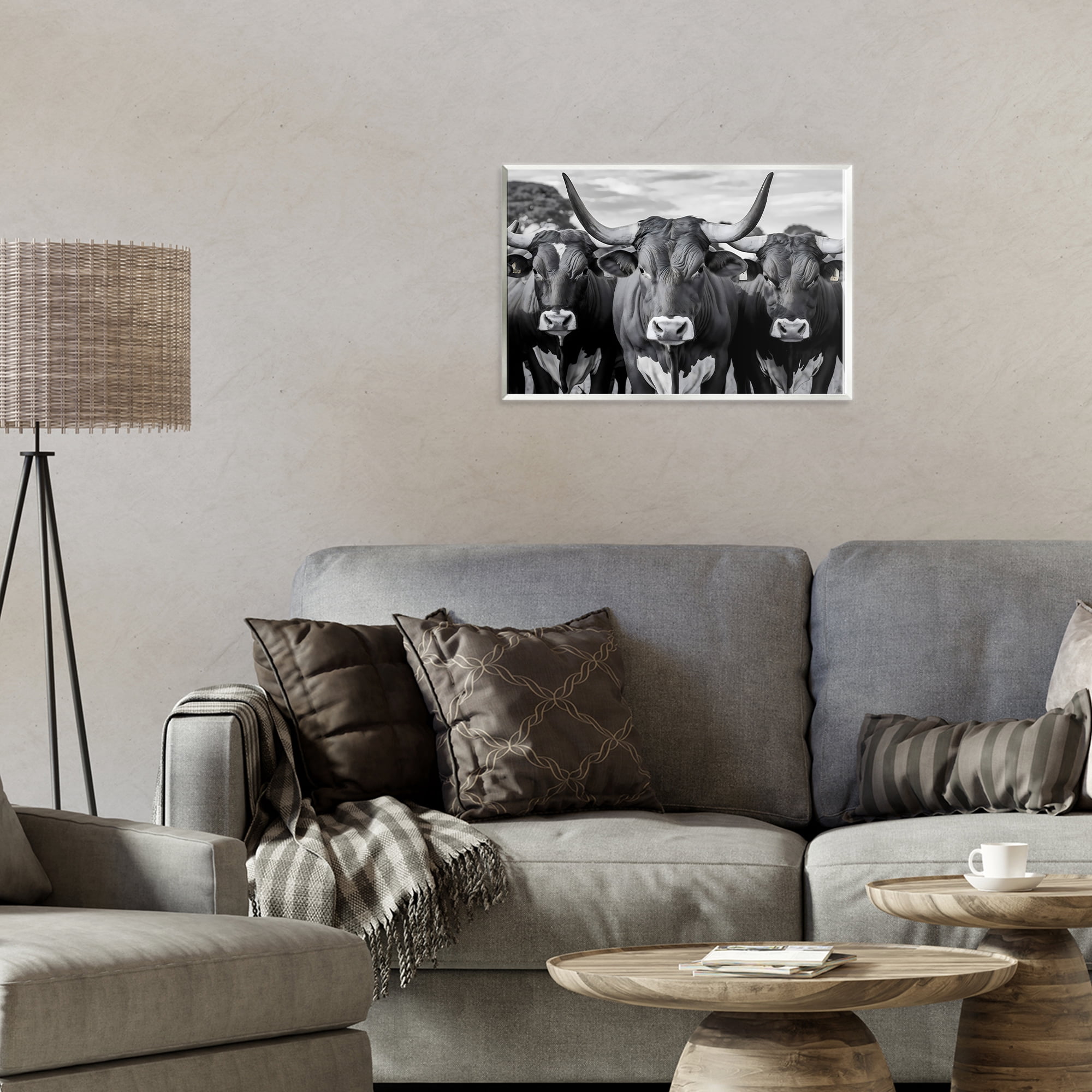 Stupell Industries Three Longhorns in a Row Wall Plaque Art, design by Creative Studio
