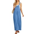 thumbnail image 4 of Summer Dresses Women's 0veralls 2026 Casual Boho Overall Dress Adjustable Cover up with Pockets Blue S, 4 of 6