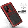 thumbnail image 2 of ELEHOLD for Samsung Galaxy S22 Ultra 6.8" Case, Heavy Duty Armor Built-in Explosion-Proof Tempered Glass Screen Protector Wireless Charging Hang Rope Hidden Kickstand Shockproof Rugged Case,Red, 2 of 8