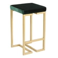 thumbnail image 2 of Midas 26" Contemporary-Glam Counter Stool in Gold with Green Velvet Cushion by LumiSource - Set of 2, 2 of 7
