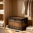 thumbnail image 5 of Kraoden Fabric Imitation Wood Grain Storage Box, Large Capacity Foldable Organizer for Clothing, Toys, Books, and Miscellaneous Items, Sturdy Non-Woven Fabric with Lid, 5 of 6