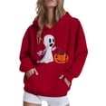 thumbnail image 1 of Tenues Rouges à Manches Longues pour Femmes Automne Hiver Sport Gym Vacances Heureuses Halloween Course avec Capuche Chandails à Capuchon Tenue Chandails pour Femmes 2025 Vêtements Mode S, 1 of 5