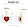 thumbnail image 6 of Lab Grown Ruby 8mm Heart Necklace with Moissanite (AAAA Quality), 18K Yellow Gold, 6 of 7