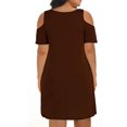 thumbnail image 2 of AURA Plus Size Women Summer A Line Dress Loose Round Neck Off Shoulder Casual Dress L 9XL, 2 of 4