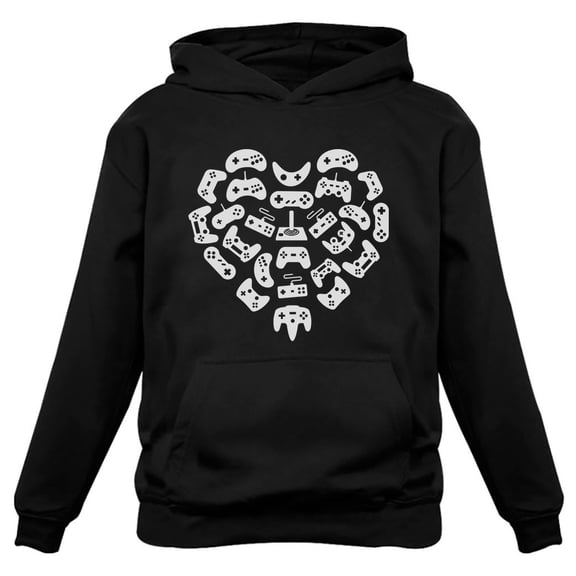 Tstars Mens Valentine's Day Love Unisex Shirt for Video Gamer Controllers cool uppers Heart Gift Idea for Him Husband Hoodie