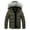 Army Green, variant on KVE Men's Hooded Winter Coat Warm Puffer Jacket Thicken Quilted Jacket Dark Grey(Hood) XX-Large