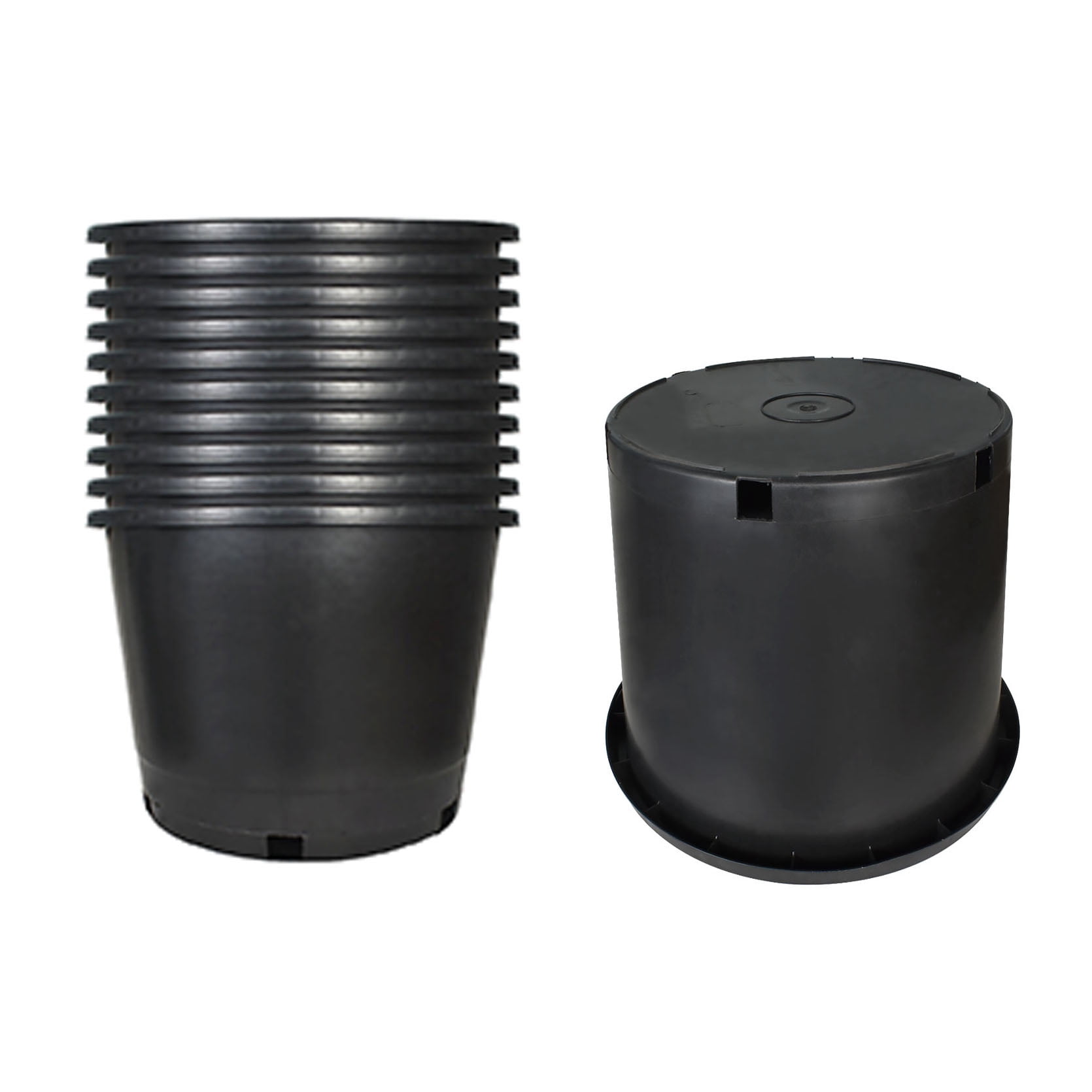 netuera Premium black plastic nursery plant container garden planter pots
